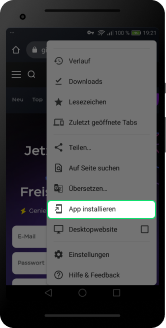 Pwa instruction Android Chrome